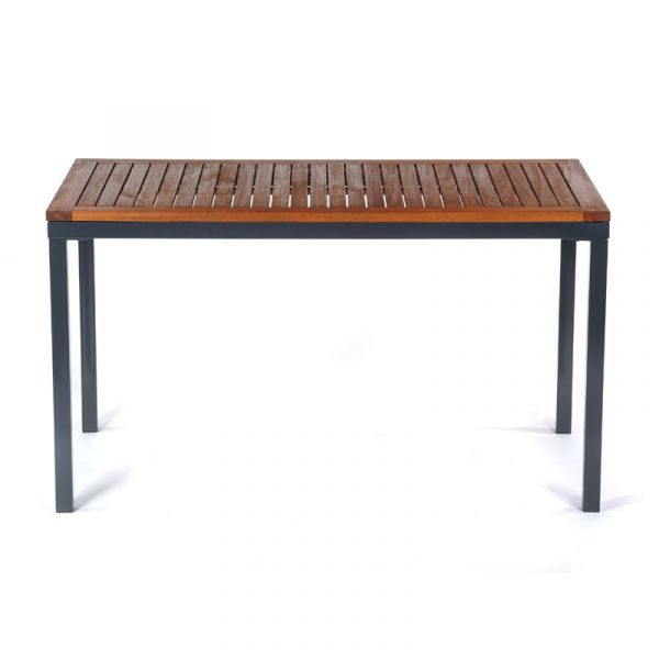 Dorset Hardwood Table Rectangle - Powder Coated Metal Frame - 75 x 130cm