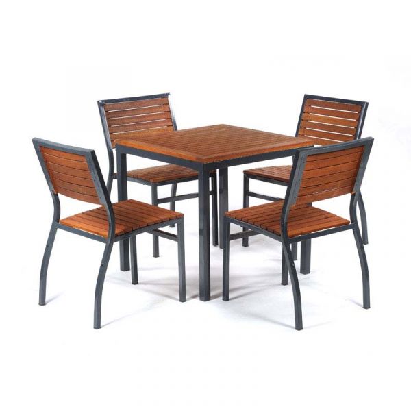 Dorset Side Chair - Powder Coated Metal Frame High Quality Hardwood - Stackable Commercial Seat