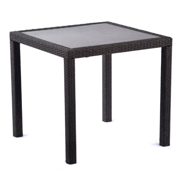 Oasis Rattan 80x80cm Square Ceramic Glass Top Dining Table