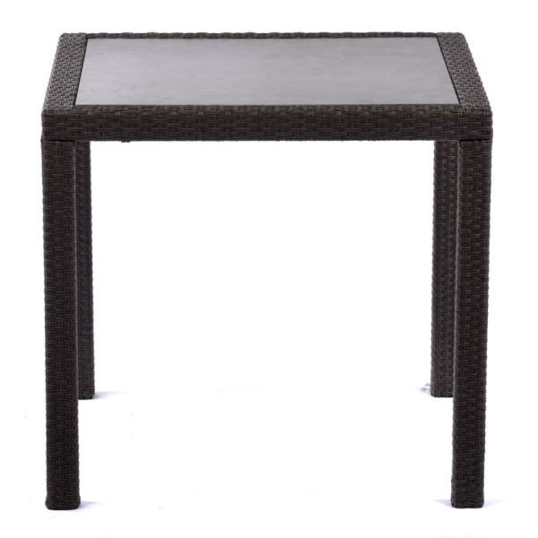Oasis Square 80cm Rattan Dining Table with Ceramic Glass Top