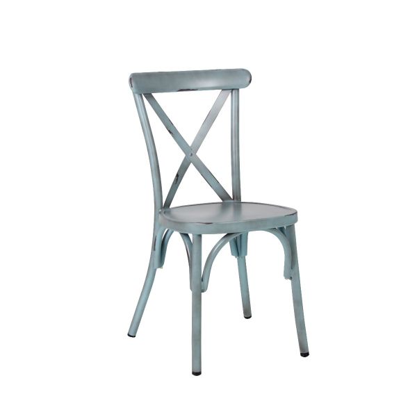 Commercial Vintage Blue Chia Side Chair For Restaurants, Bars & Cafes