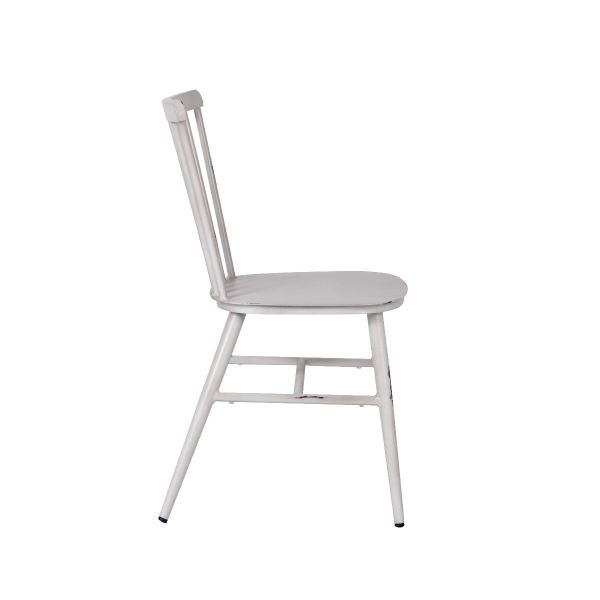 Commercial Vintage White Pula Side Chair For Restaurants, Bars & Cafes