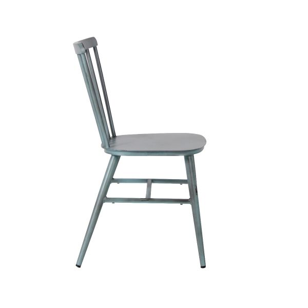 Commercial Vintage Blue Pula Side Chair For Restaurants, Bars & Cafes