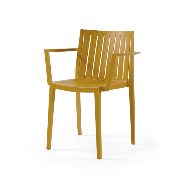 Elite Arm Chair - Durable Polypropylene Chair - Commerical Suitable Easily Cleaned - (Mustard)