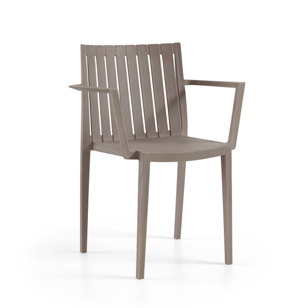 Elite Arm Chair - Durable Polypropylene Chair - Commerical Suitable Easily Cleaned - (Taupe)