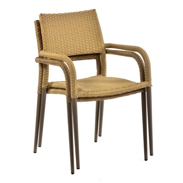 Lisbon Rattan Arm Chair - Durable Rattan Design - (Cream)