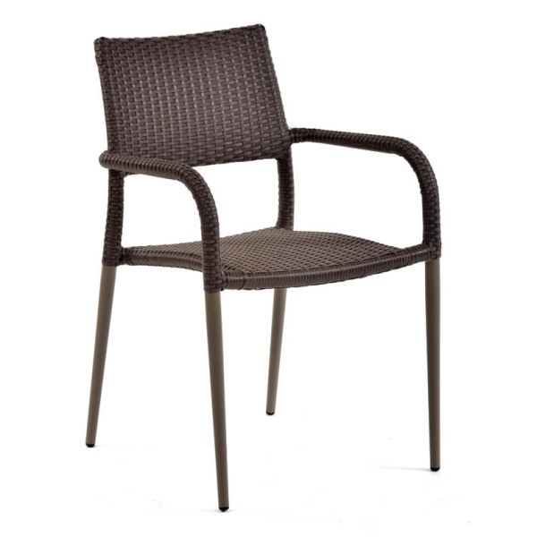 Lisbon Rattan Arm Chair - Durable Rattan Design - (Mahogany)