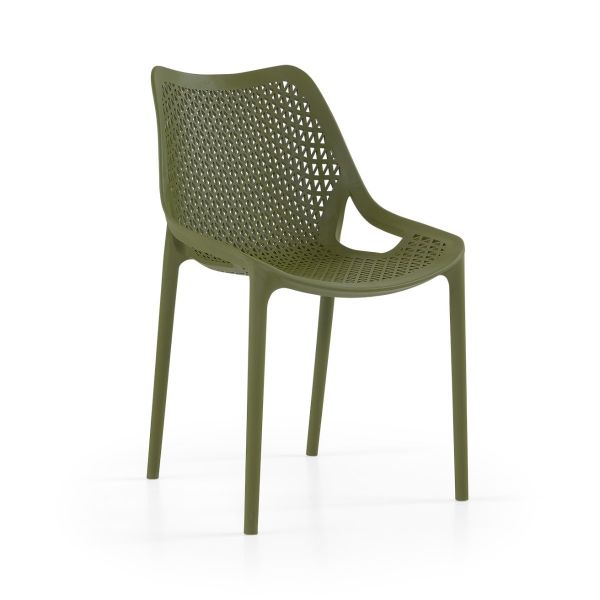 Oxy Side Chair - Durable Polypropylene Chair - Commercial Suitable Easily Cleaned - (Olive)