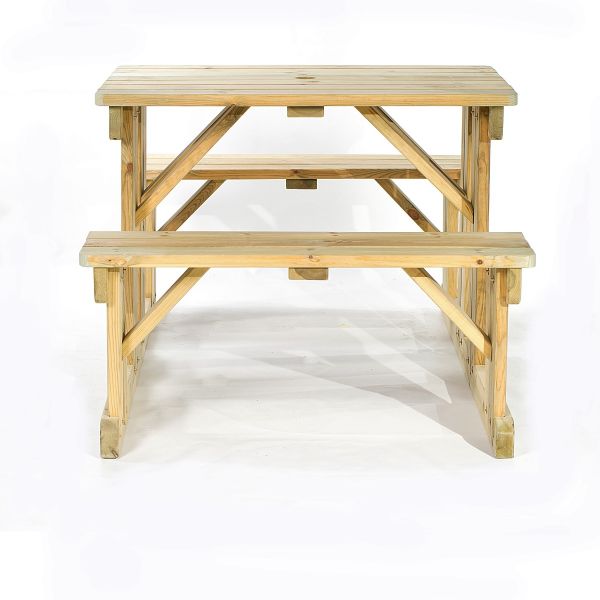 Guernsey 4 Seat Walk-In 110cm Commercial Wooden Picnic Table - Green Pine