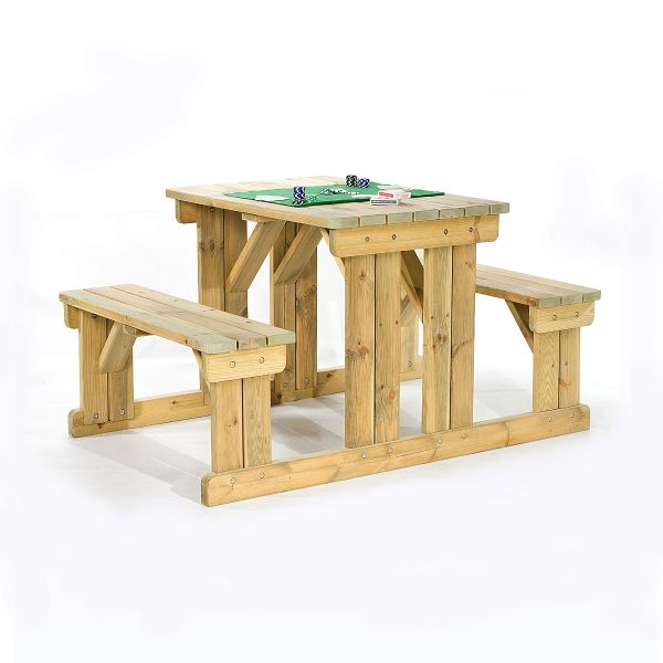 Guernsey 4 Seat Walk-In 110cm Commercial Wooden Picnic Table - Green Pine