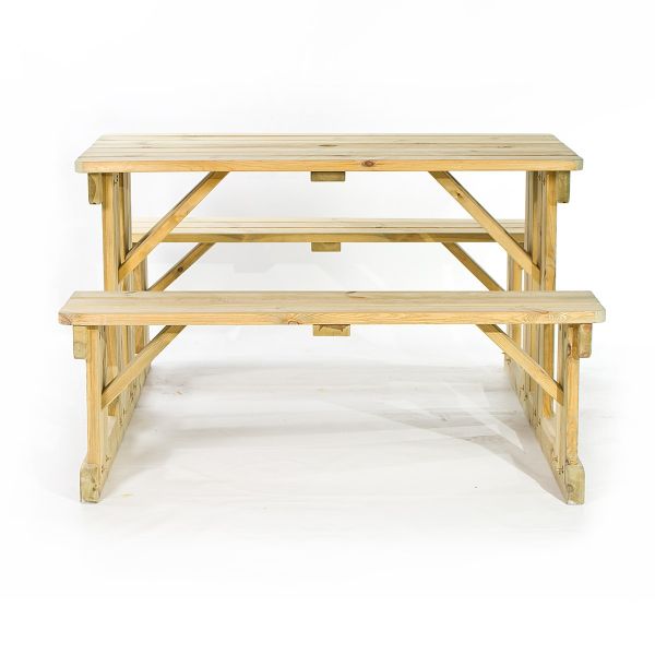 Guernsey 6 Seat Walk-In 140cm Wooden Picnic Table - Green Pine -  FSC®