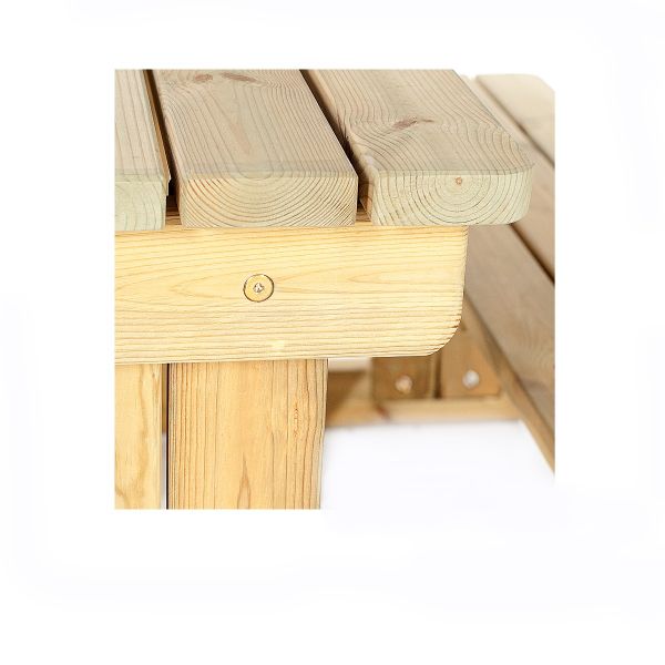 Guernsey 6 Seat Walk-In 140cm Wooden Picnic Table - Green Pine -  FSC®