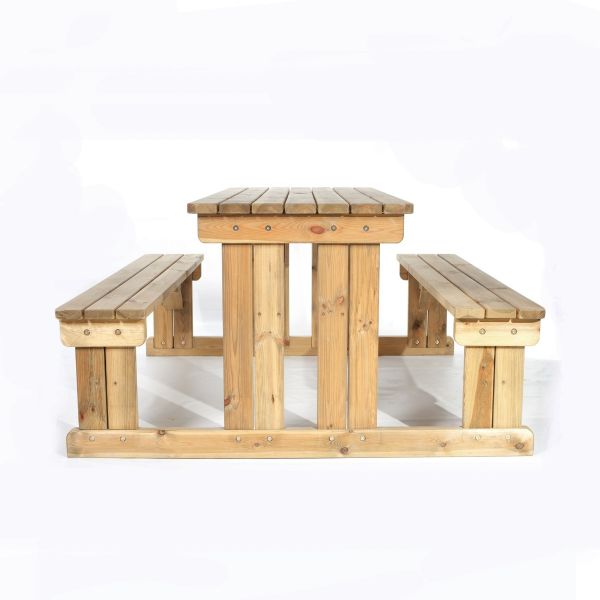 Guernsey Walk-in Bench 170cm Guernsey Wooden Picnic Table - Easy Access Walk In Bench - 6-8 Seater - Green Pine