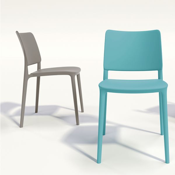 Joy Side Chair - Durable Polyropylene Seat - Stackable - Aqua Blue