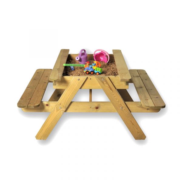 Children's Sandpit Picnic Table - Kids Garden Play Table With Storage - 4-6 Child