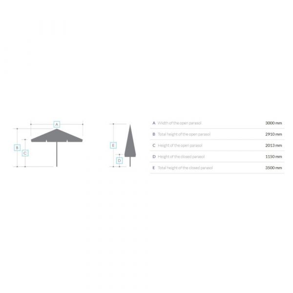 Litex Commercial Parasol Strong 3m