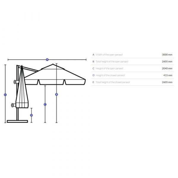 Litex Commercial Rio Cantilever Parasol 3M