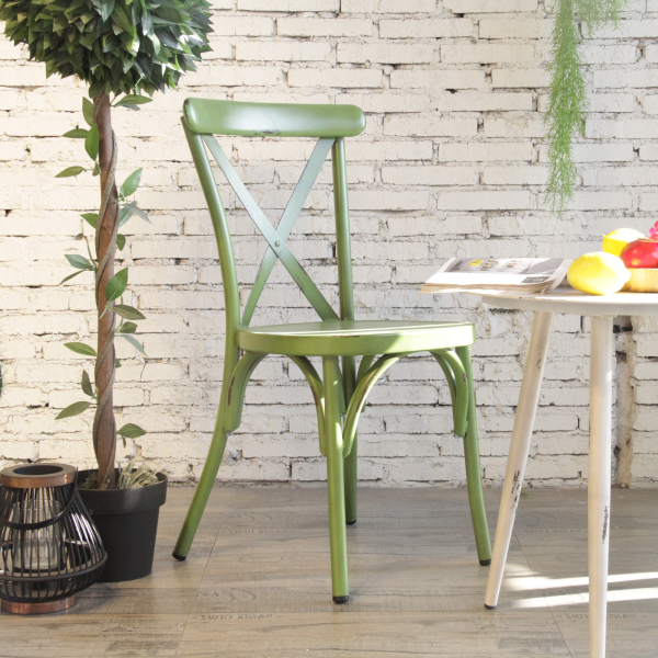 Commercial Vintage Green Chia Side Chair For Restaurants, Bars & Cafes