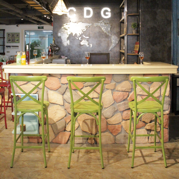 Commercial Vintage Green Chia Bar Chair For Restaurants, Bars & Cafes