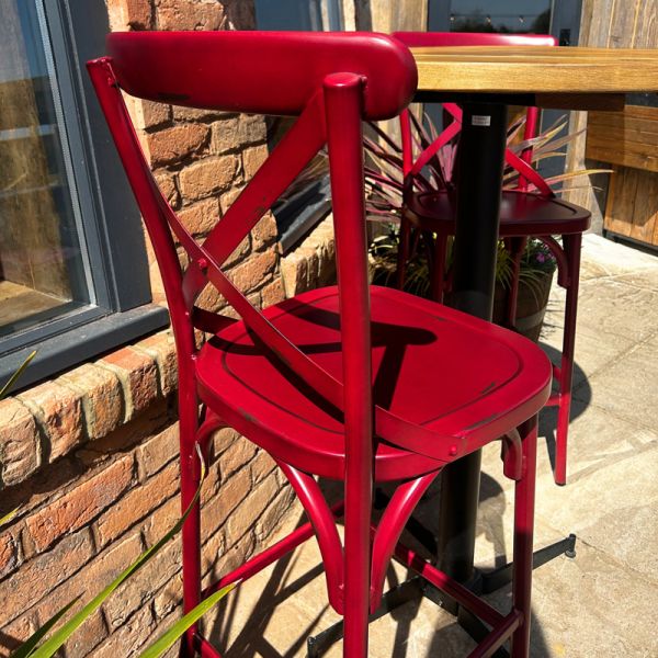 Chia Aluminium Bar Chair Vintage Red