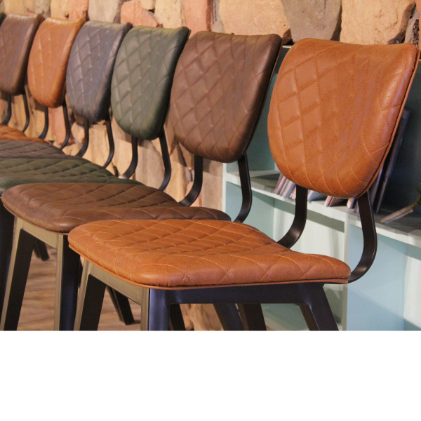 Commercial Vintage Dark Blue Newmarket Side Chair For Restaurants, Bars & Cafes