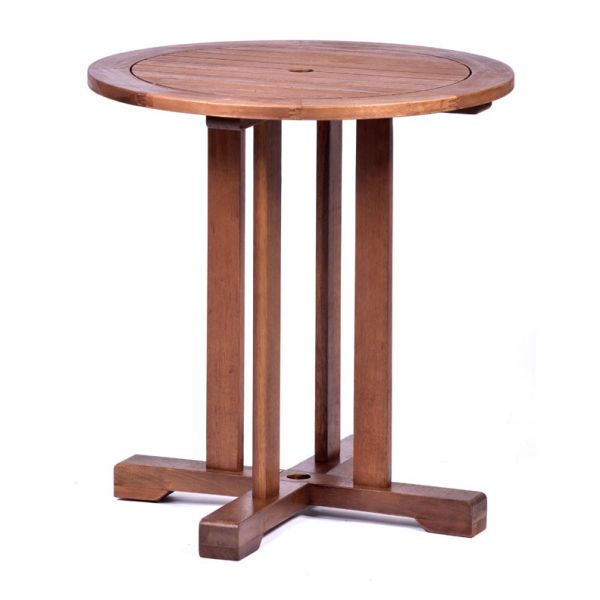 Premium Devon Hardwood Set - Round Pedestal Table 2 Arm Chairs - Durable Commercial Set