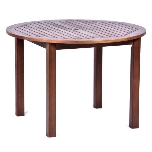 Premium Devon Hardwood Set - Round Table 4 Arm Chairs - Durable Commercial Set - 4 Person Set