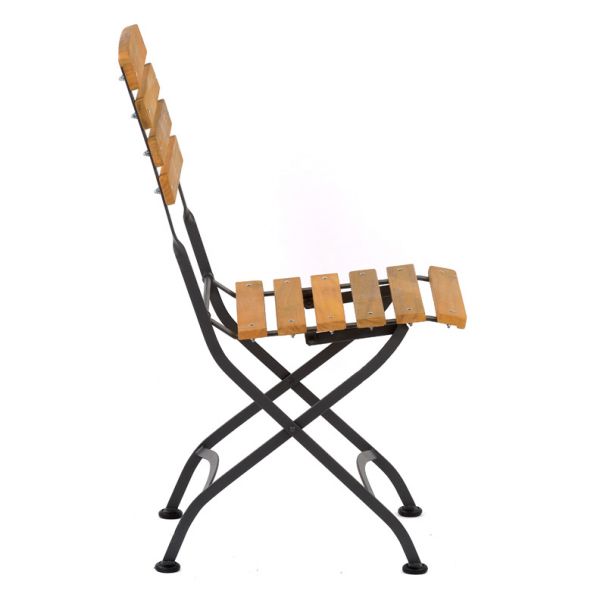 Newark Folding Side Chair - Acacia Wood With Steel Frame - Space Saving High Quality Furniture