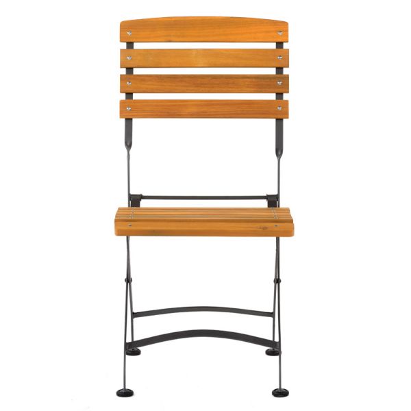 Newark Folding Side Chair - Acacia Wood With Steel Frame - Space Saving High Quality Furniture