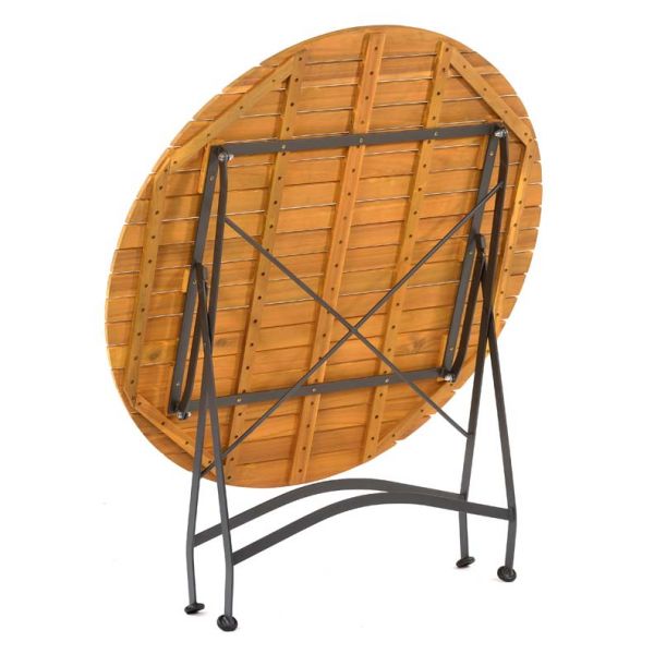 Newark Folding Dining Table - Round Table 110cm Diameter - Space Saving High Quality Furniture