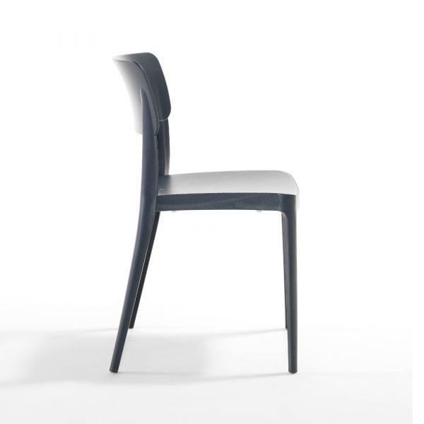 Pano Side Chair - High Quality Polypropylene - Easily Cleaned & Stackable - Anthracite