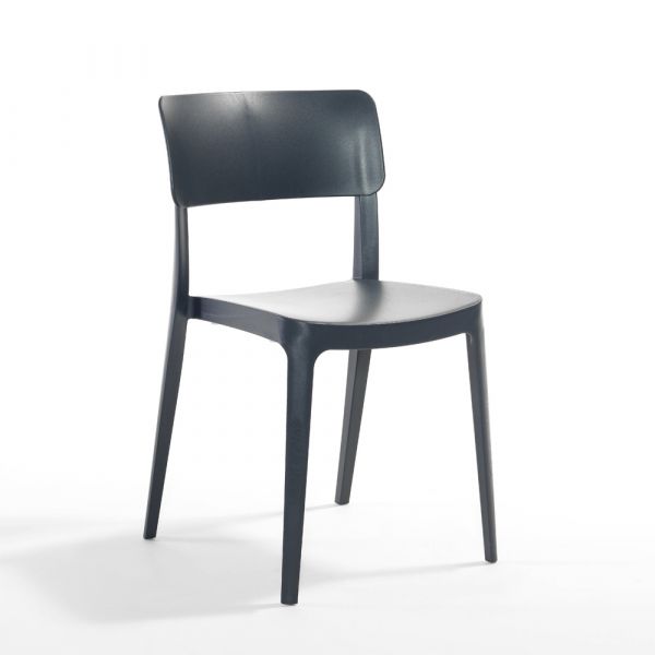Pano Side Chair - High Quality Polypropylene - Easily Cleaned & Stackable - Anthracite