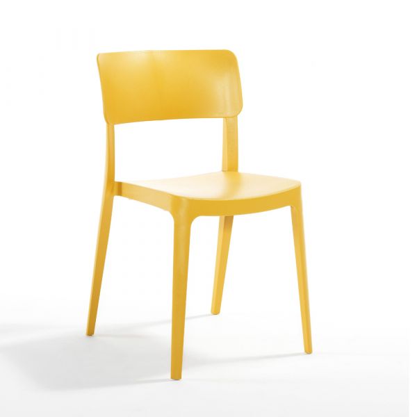 Pano Side Chair - High Quality Polypropylene - Easily Cleaned & Stackable - Mustard