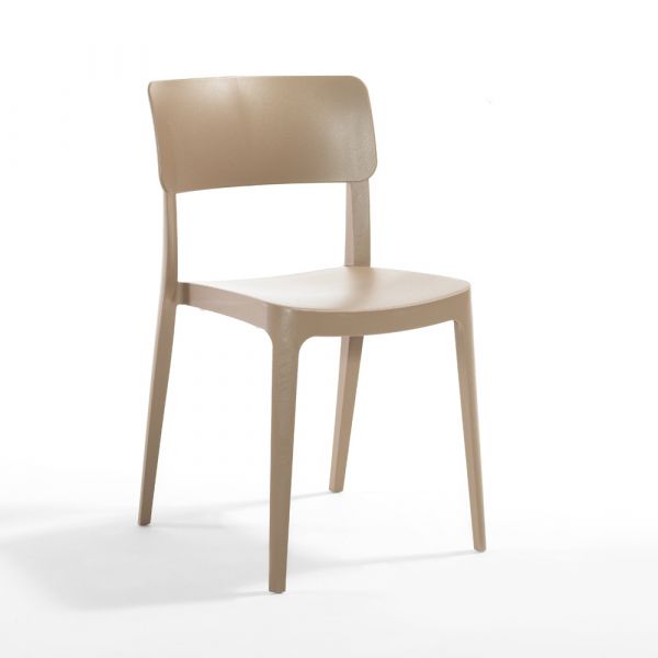 Pano Side Chair - High Quality Polypropylene - Easily Cleaned & Stackable - Sand Beige