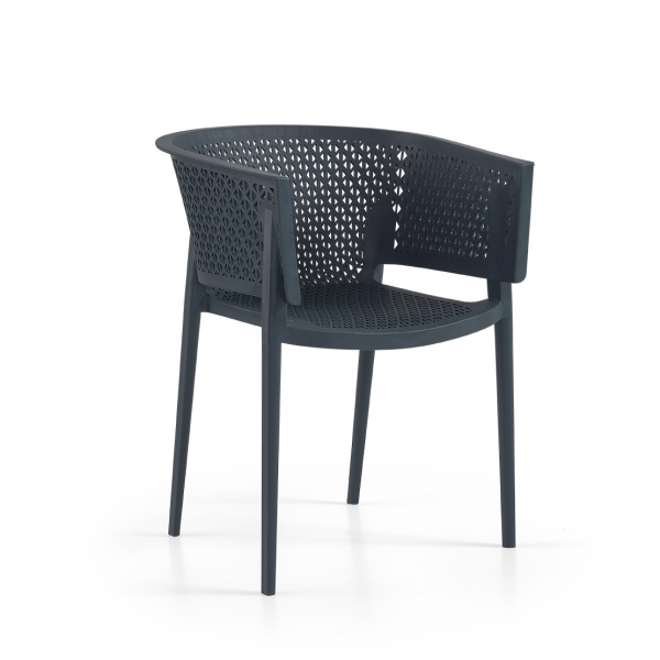 Oxy Arm Chair - Durable Polypropylene Chair - Commerical Suitable Easily Cleaned - (Anthracite)