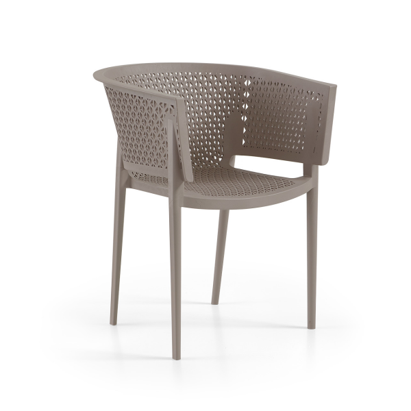 Oxy Arm Chair - Durable Polypropylene Chair - Commerical Suitable Easily Cleaned - (Taupe)