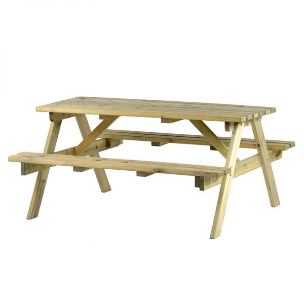 Chester Picnic Table - A Frame Pub Bench - 6 Person Garden Table - Green Pine -  FSC®