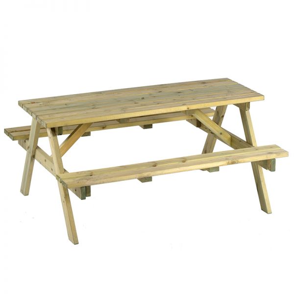 Chester Picnic Table - A Frame Pub Bench - 6 Person Garden Table - Green Pine -  FSC®