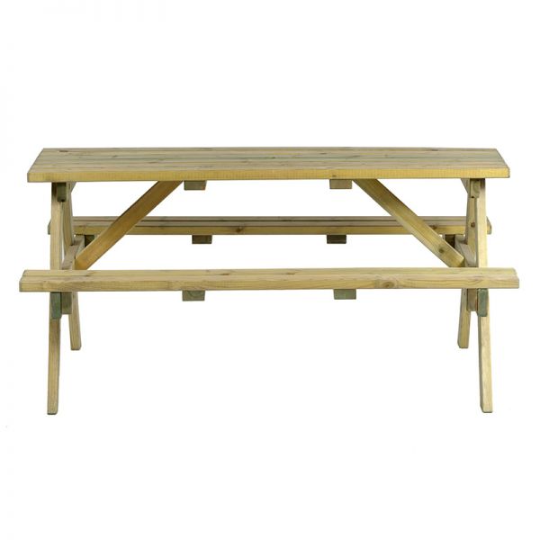 Chester Picnic Table - A Frame Pub Bench - 6 Person Garden Table - Green Pine -  FSC®