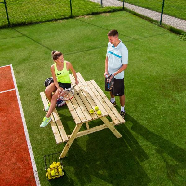 Chester Picnic Table - A Frame Pub Bench - 6 Person Garden Table - Green Pine -  FSC®