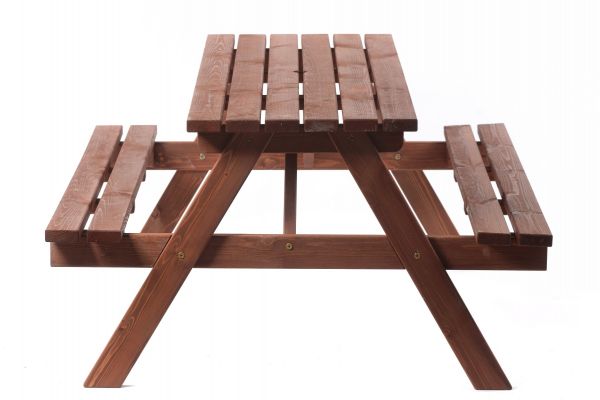 Chester Picnic Table - A Frame Pub Bench - 6 Person Garden Table - Brown