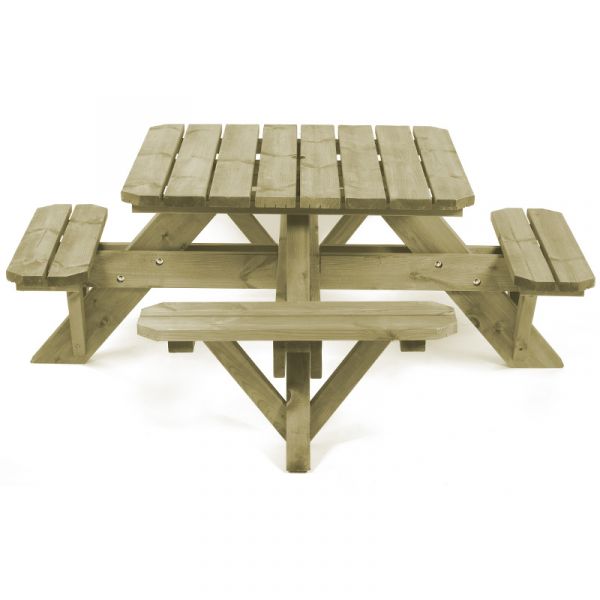 Ambleside Square Topped Pub Table - Heavy Duty Pressure Treated Picnic Bench - 8 Person (Green)