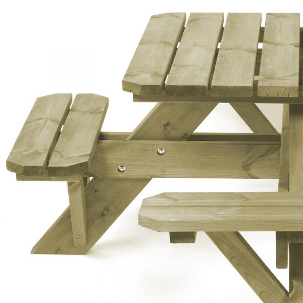 Ambleside Square Topped Pub Table - Heavy Duty Pressure Treated Picnic Bench - 8 Person (Green)