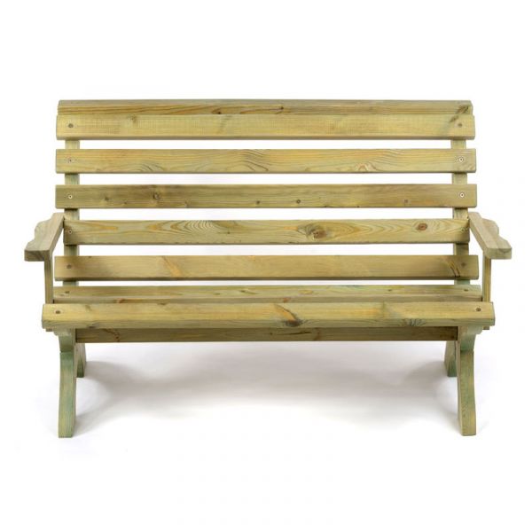Lilly 2 Seat Wooden Ergonomic Garden Bench with Arms - Durable Dip Treated Pine -  FSC®
