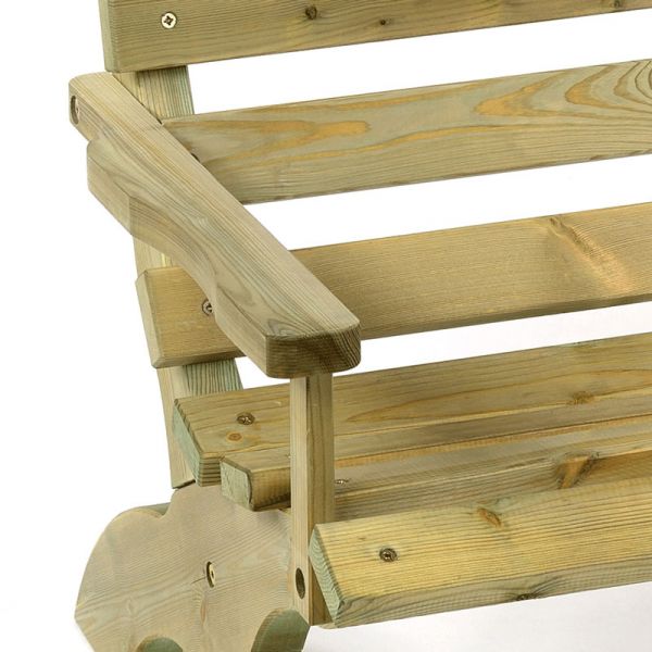 Lilly 2 Seat Wooden Ergonomic Garden Bench with Arms - Durable Dip Treated Pine -  FSC®