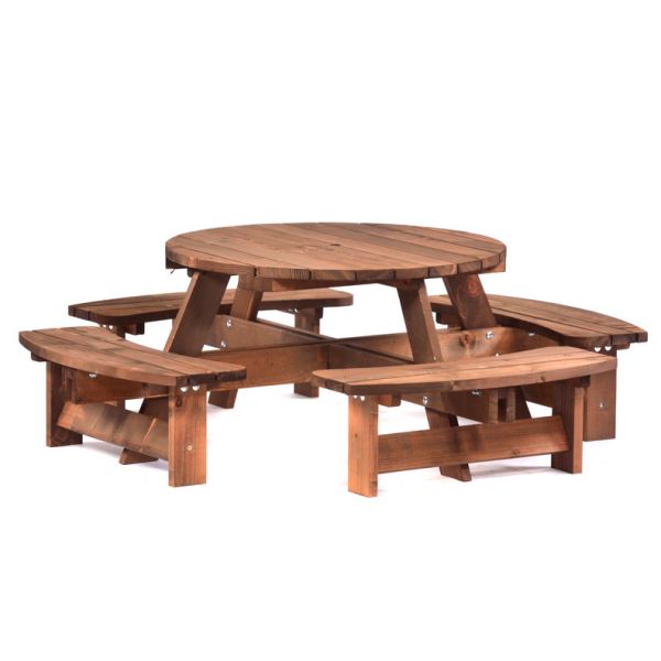 Children's Infant 2-5 Years Round Picnic Table - A Frame Wooden Garden Bench - Seat Height 28CM