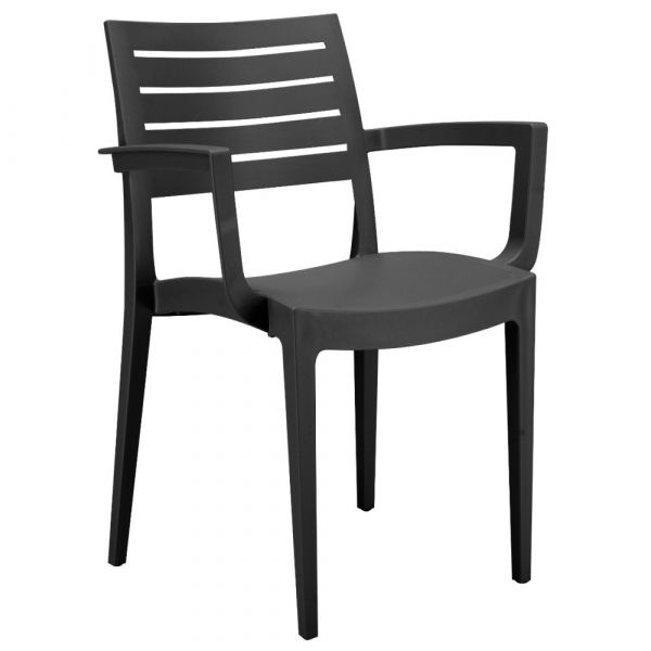 Mars Firenze Arm Chair - Polypropylene Durable Seat - Anthracite