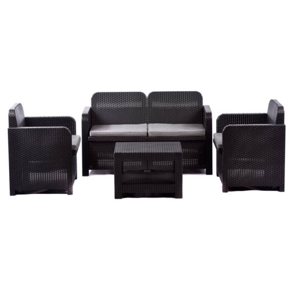 Garda Sofa Set - Table with 2 Chairs & 1 Sofa - Anthracite