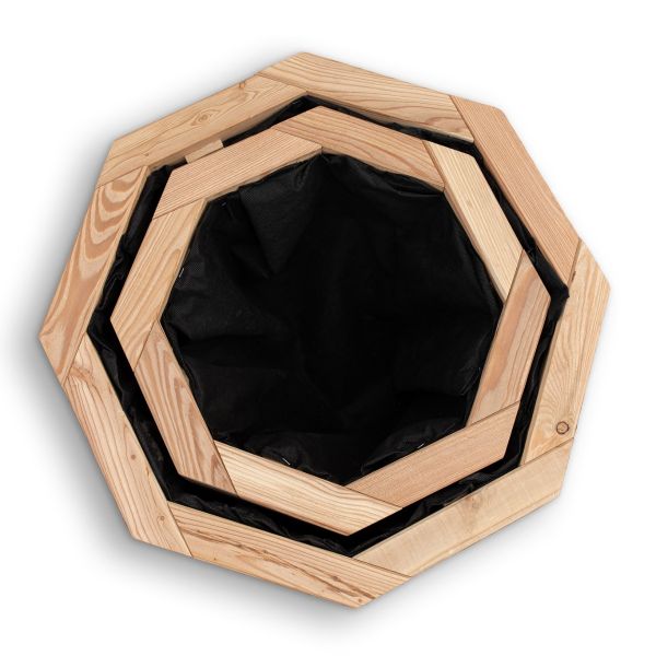 Chelsea Octagonal Planters - Green Larch - 2 Sizes / 2 Pack