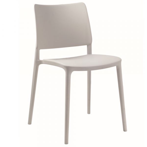 Joy Side Chair - Durable Polyropylene Seat - Stackable - Grey